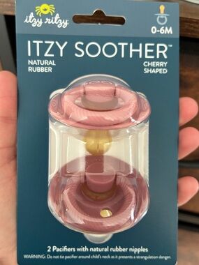 Itzy Ritzy Cherry-Shaped Pacifiers in Dusty Rose